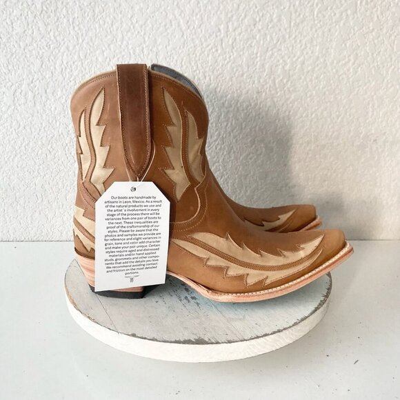 Lane WALK THE LINE Womens Brown Cowboy Bootie 10.5 Cowgirl Short Ankle Boots - Picture 2 of 11